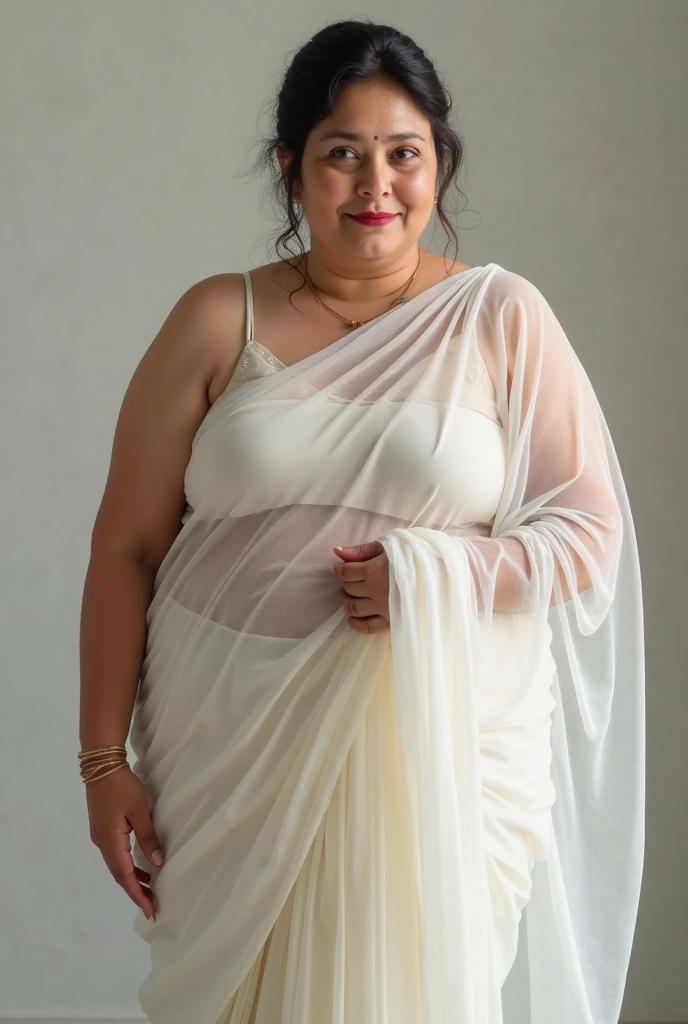 Bbw Pakistani, big boobs, white cotton long dress