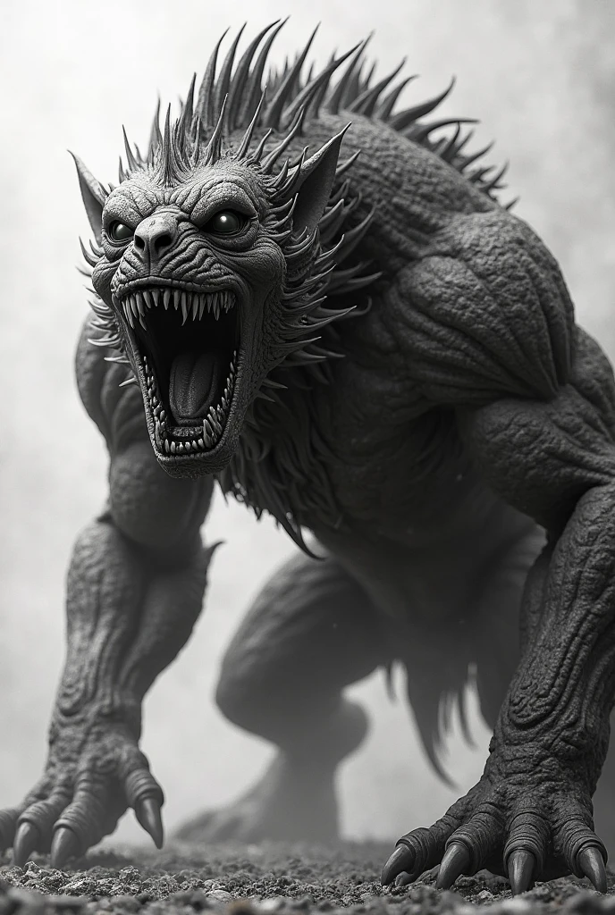 Creature: Striped skitterlout, (3D:1.3), scary looking but cute