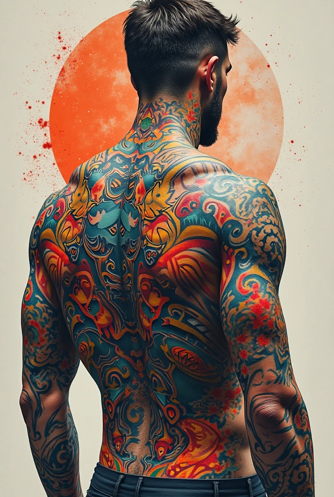 Tattoos with psychedelic representation and that all you need is love
