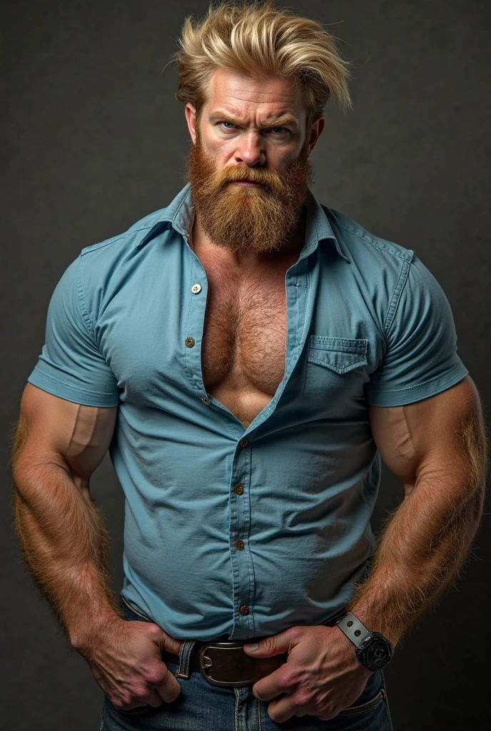 Perfect muscle god beard blonde beautiful blue eyes