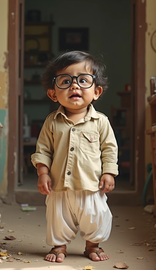 loranerdinho1, An incredibly detailed image of a 3-year-old boy wearing glasses, dormindo pacificamente em sua cama. Your wardrobe is open doors, Revelando um portal para outro mundo. In this fantastic scene, a silhueta do Sandman, O Mestre dos Sonhos, is watching the sleeping boy of the dream world. A imagem deve ser rica em fantasia e magia, renderizado em octanagem, and have a resolution of 8k (fantasia:1.2) (magical ambiance:1.1) (detalhes intrincados) (Ambiente de sonho) (Retratar Sandman) (Portal dos Sonhos) (retrato realista) (Sleeping Innocence)