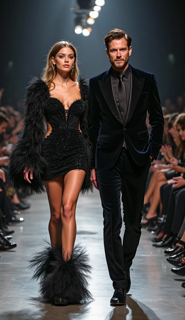 couple is having a date in Monaco. 20 year old guy, blonde, muscular, wealthy, estonain. Woman, 19 year old, russian, skinny, curly headed blone, stylish, old money