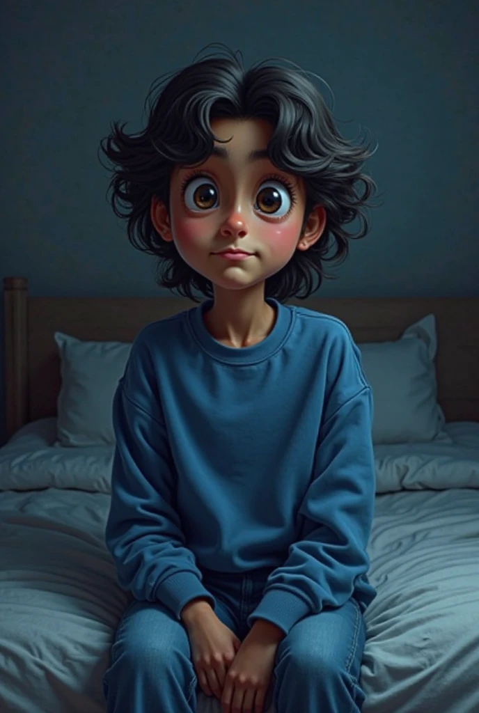 Retrato realista de um menino de sete anos, Ele usa uma camisa vermelha . Your face is and exploratory . Ele sai cautelosamente para o jardim da casa,  A small cat is among the bushes and he touches it cautiously ,Not facing the camera,, Hair is messy , 
