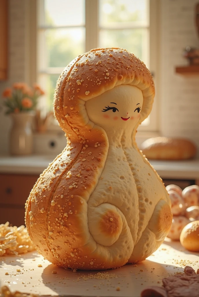 Vulva-shaped bread