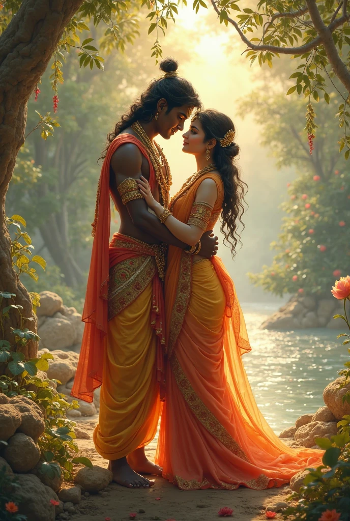 Radha rani clothes is single peas and short hair and krishn is cloth jence an t shirt