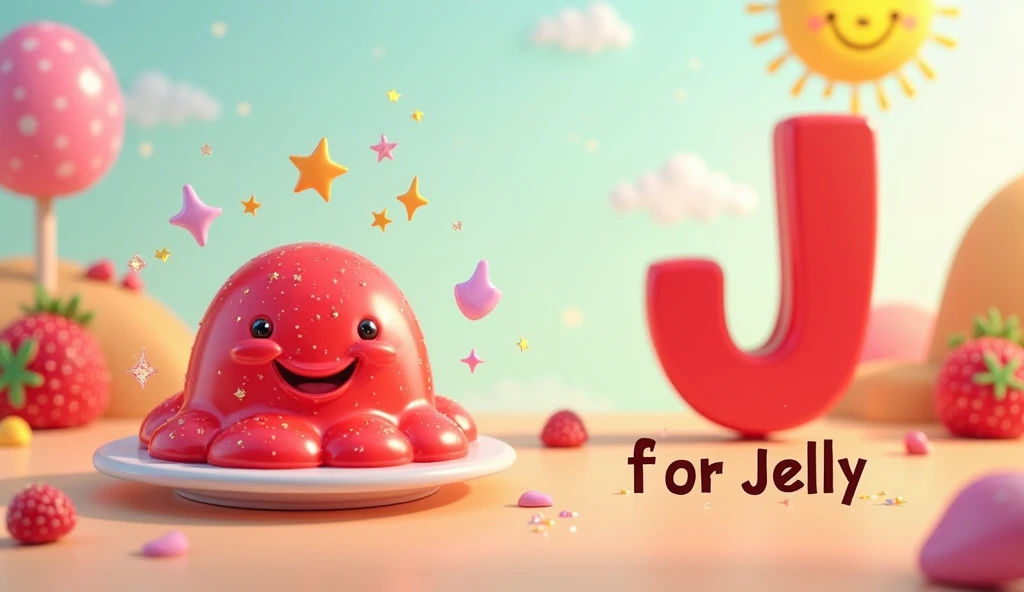 J is for jelly, a colorful treat.,. For kids video write latter j