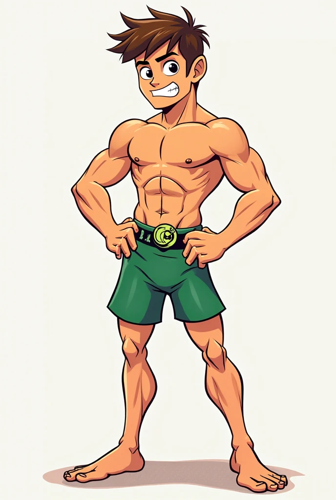 Create an anime-style image of a parakeet with the body of an extremely muscular human, in a bodybuilding pose like Mr.. Olympia. The parakeet&#39;s head should be styled in anime style, with big expressive eyes, a small beak and cute features. The human body must be detailed and highly muscular, displaying a typical bodybuilding standout pose, like a bicep curl. The transition between the parakeet&#39;s head and the human body should be fluid and aesthetically pleasing., with a simple, neutral background to keep the focus on the main figure.

