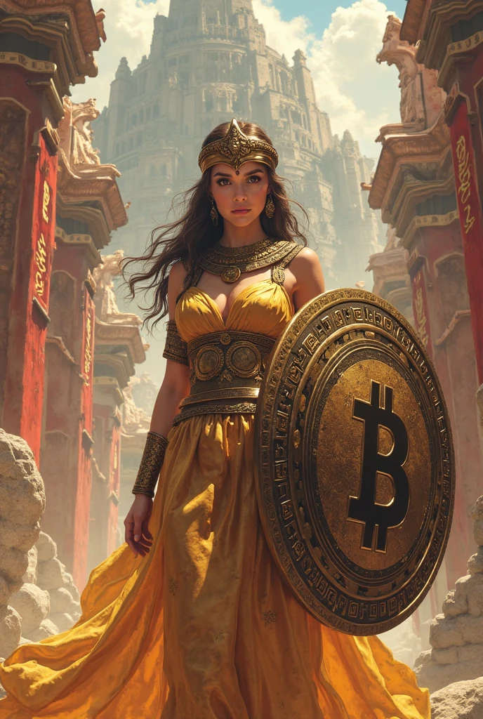 a woman with a beautiful face, flowing long hair, glowing golden skin, wearing a flowing golden dress, sitting on a throne made of bitcoin symbols, surrounded by a futuristic digital landscape with glowing neon lights, floating bitcoin symbols, and a starry night sky, (best quality,4k,8k,highres,masterpiece:1.2),ultra-detailed,(realistic,photorealistic,photo-realistic:1.37),intricate details,cinematic lighting,dramatic lighting,highly detailed face,beautiful eyes,long eyelashes,detailed facial features,digital art,concept art,elegant,graceful,majestic,futuristic,glowing,neon,bitcoin,cryptocurrency. BREAK
Perfect anatomy.
perfect hair.
perfect breast.
perfect body.
perfect hands.
perfect face.
perfect eyes.
accurate. Perfect nipples.
anatomically correct.