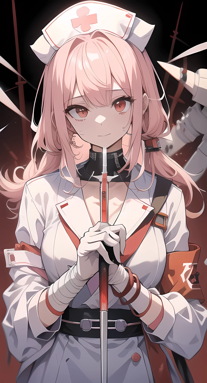 Yanderenaas syringe dark Scary nurse cap nurse uniform operating room 目がScary (太いsyringe) Blood all around It is said bandaged arm