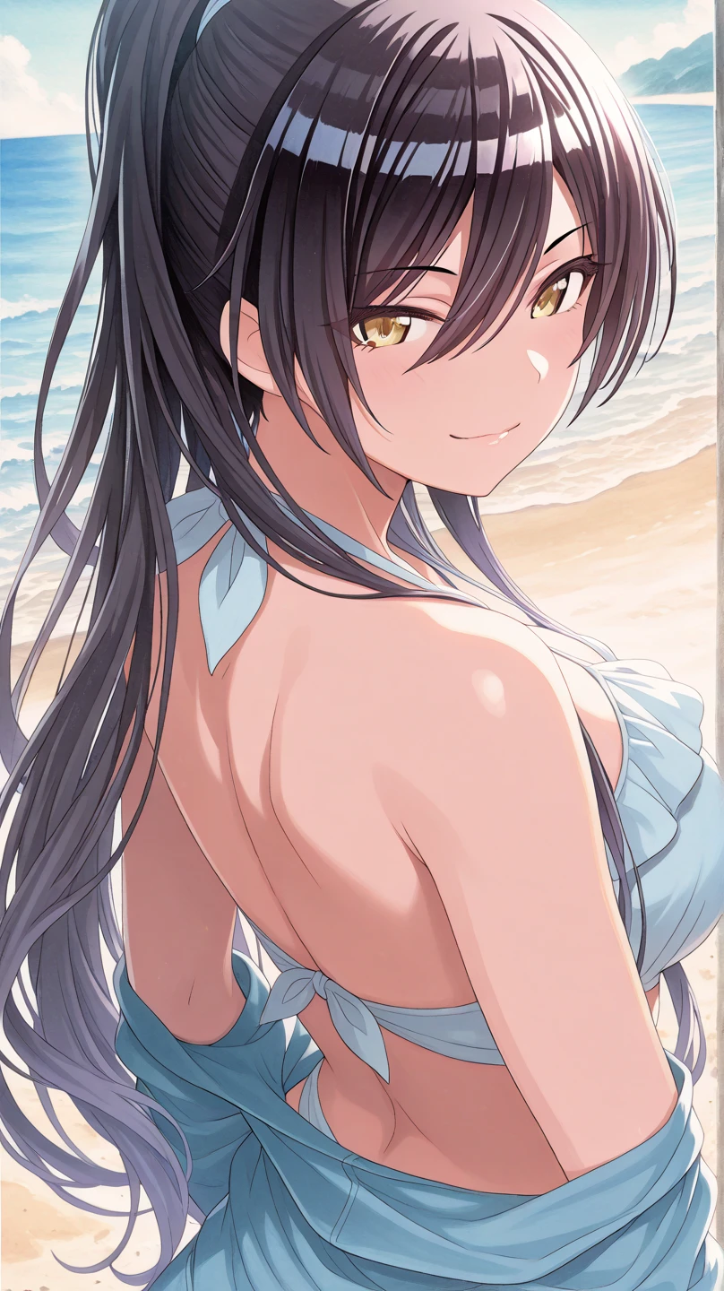 ((no clothes)), (((no panties))), (((no bra))), smile, ローアングルで,
