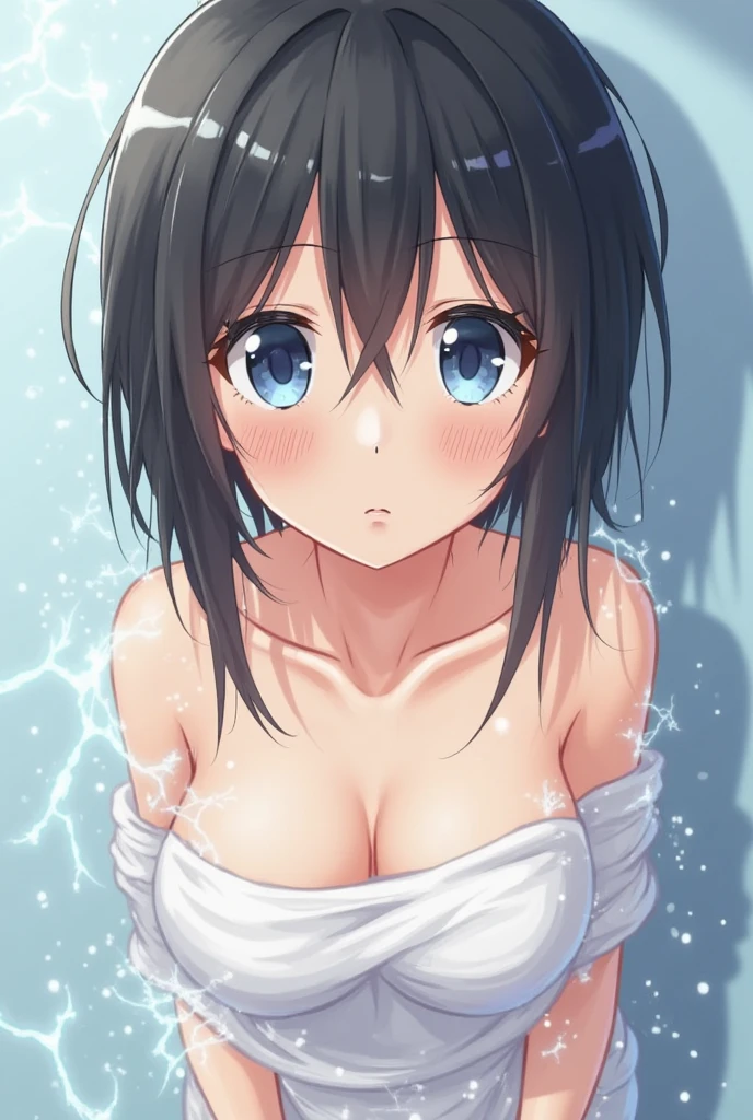 ((Highest quality)), ((masterpiece)), (detailed),((nymph)),10 years old, Black Hair,(Childish face), (Straight Hair), Girl ,Medium Breasts , ((Blue eyes)),shy-smile , ((Naked)),((topless)), ((extreme_close_up)) ,slums , ((Rainy Weather)), ((ruins)), Get wet,