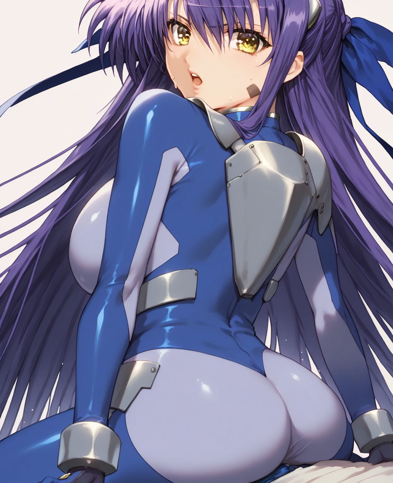 <lora:Salia_Crossange-10:1>masterpeace,best quality,Salia_Crossange, 1girl, solo,thighhighs, gloves, navel, cleavage, twintails, medium breasts, underwear, blue hair, boots, fingerless gloves, black panties, clothing cutout, bodysuit, cleavage cutout,all fours,doggy style