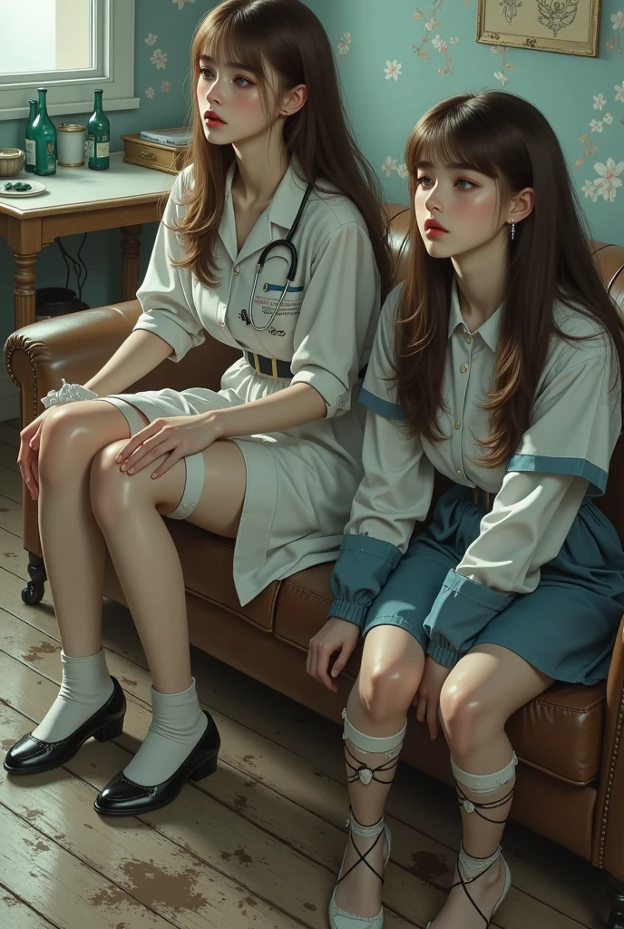 infirmary,窗帘,1girl,nurses,tmasterpiece,The best quality,The is very detailed,nakeness