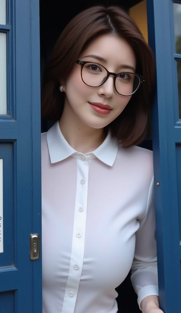 Highest quality、masterpiece、High sensitivity、High resolution、Detailed Description、Slender women、Bewitching Mature Woman、Glasses、Lace skirt、