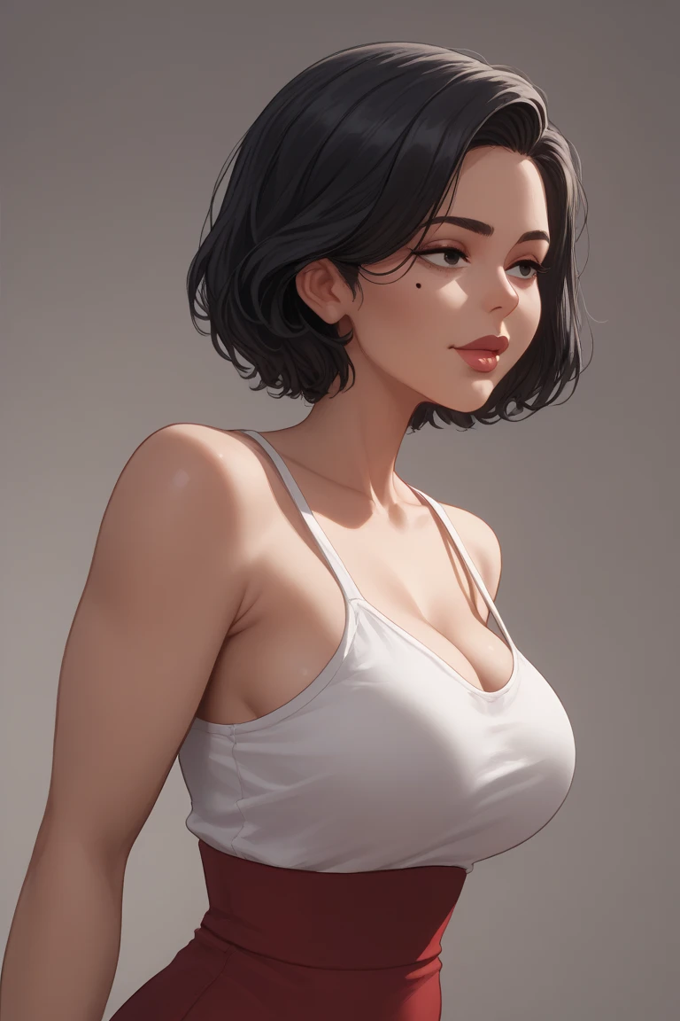 (best qualityer:1.4), body focus, (cute face), work of art, ultrarealistic, (((best qualityer))), ((comely Finger)), Gorgeous character design, ,lighting perfeita, colorfully, Ablaze_front_face_lighting, ultra high resolution, high resolution, absurderes:1.2, bokeh:1.2, Lens flare, (Vibrant_colour:1.2), (comely, medium breasts:1.2), (thick-thighs:1.1), thick,
Animated female character, full naked body, big breasts, wearing only tight mesh shorts, black hair, side, shot from above, de bruços, empinando a bunda, top view, Pale skin, silver necklace with pendant, wrinkles, Red lips, long hair, ((view from the side)), ((naked))