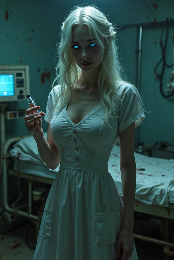 Zombie female sexy nurse no circular darkish background