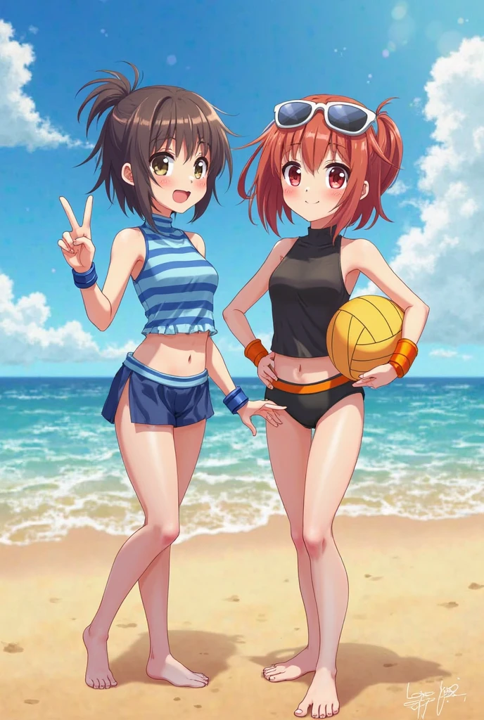 ((beachBallmass Test Nudist on all fours))、 Beautiful feet Sturdy torn clothes scattered around、Unstable buoyancy storm、Amazing dynamism、Great angle、smile、Group selfie low angle
