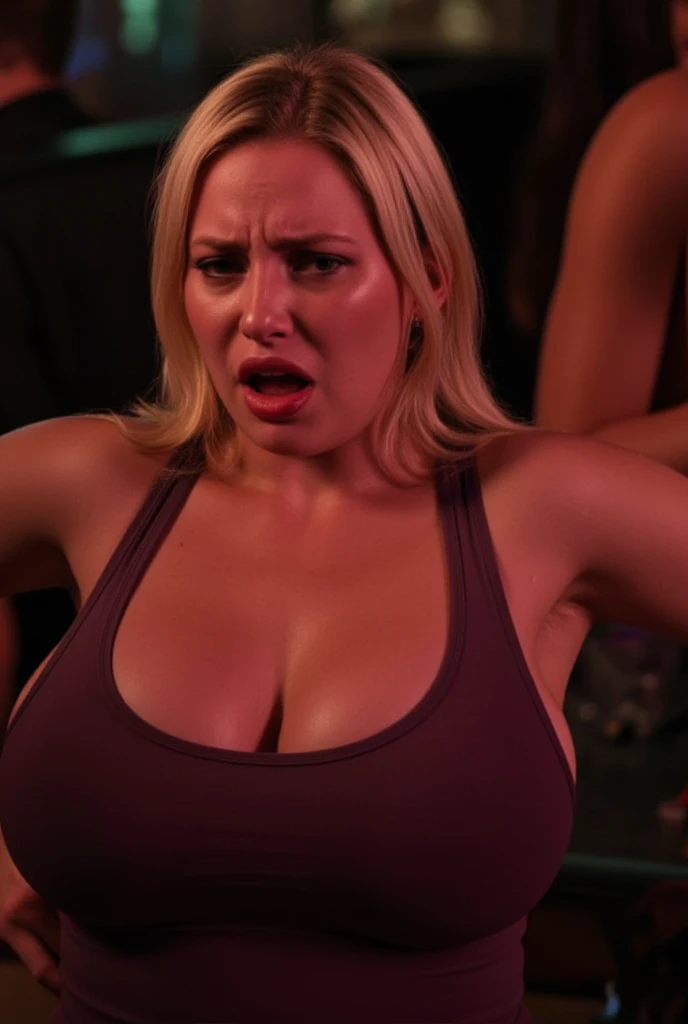 Very Little Russian girl old behaves like the last whore in a crowd of men, begs to fuck her. Very revealing slut clothes. Ahegao. Giant tits.
