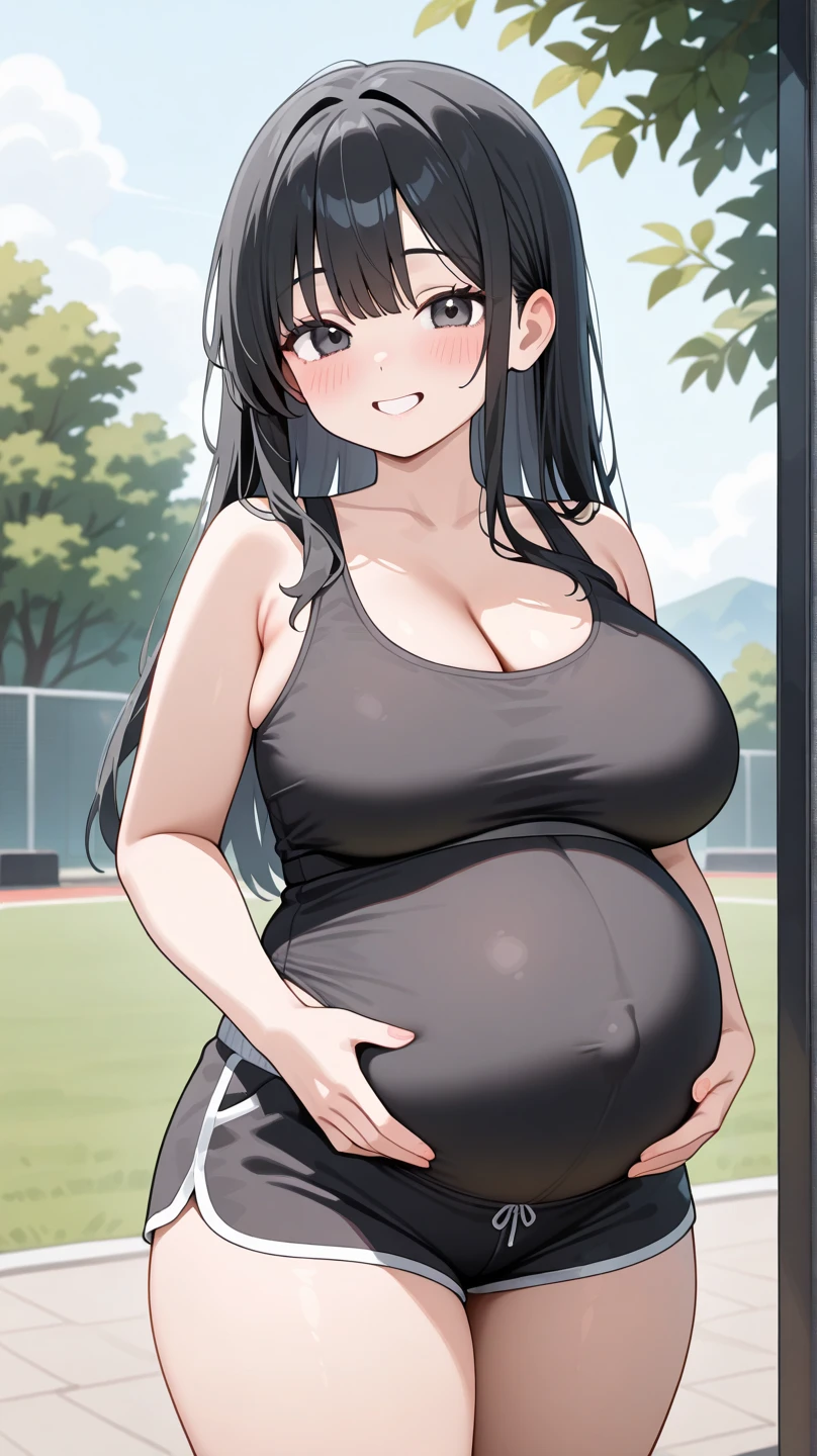 Girl with big breast wearing tight sports bra with angry and shy expression, big thighs, sexy, wearing sports bra, shy, hot, embarrassed, big breast, shy expression, tight sports bra,t, in pain, she is super in pain, dynamic shot, dynamic pose,sweaty, big thighs, horny face, horny, closed eyes, crying, dynamic shot, close up shot, foreshortening shot, she is touching her belly, she is grabbing her butt, she is trying hard, she is naked, she is holding her pee, she is wet, big butt, she is giving birth, the baby is coming out, long hair, black hair, bangs, no mouth, she is giving birth to a baby, she is pregnant, she is cubby, the baby is coming, she is giving birth, she is chubby, she is pushing the baby out, she is in pain, the baby’s head is in her vagina