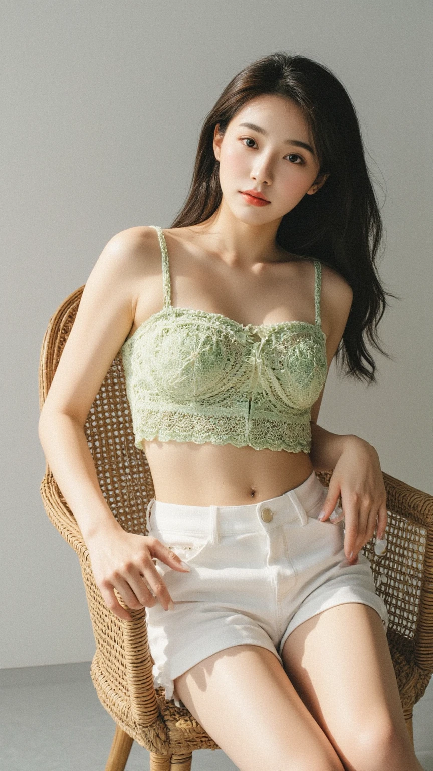 (8k, RAW Photos,highest quality, High resolution:1.1), (超Realisticな:1.4),(Realistic, Realistic:1.3),Japanese beauty、Rhythmic Gymnastics Club、Rhythmic Gymnastics Uniform、((Upper Body:1.3)),Holding panties ,  (Panties as a gift),(Detailed light green silk panties:1.1),Focus Panties,(Blushing:1.3),(Panty stains),