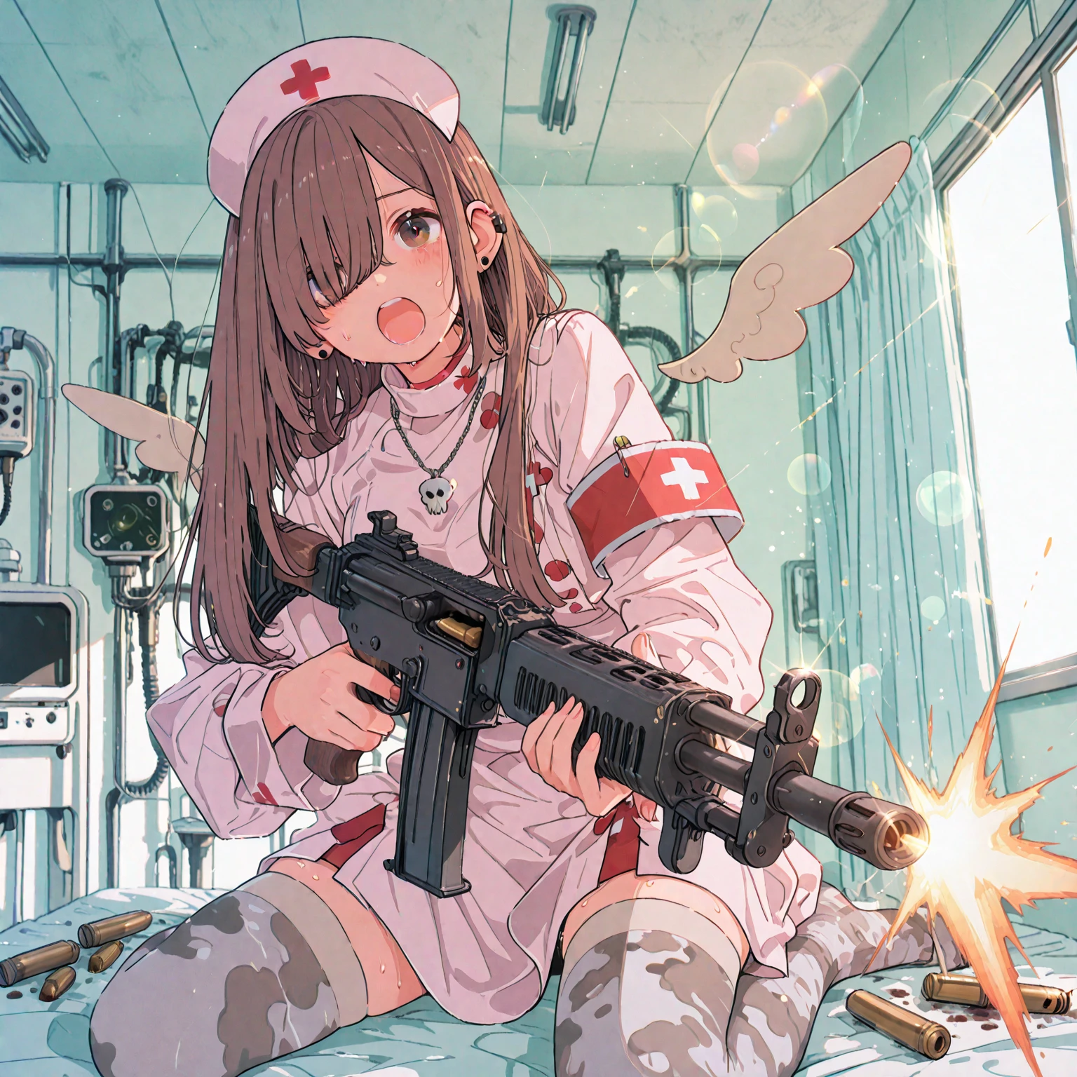 Two D,teens girl,quadratic element,Armageddon,wounds,Nurse's uniform,knifes --auto