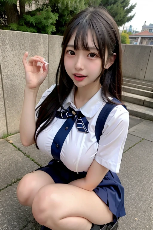 Masterpiece、High resolution、Official Art、Japanese,Subjective、1 beautiful 6 year old girl:1.85,(((Baby Face:1.85、Baby Face:1.85、Baby Face:1.85、Huge breasts:1.85、主にHuge breastsを描写、Ultra short height:1.85、So small and so young、An innocent smile,cute,Primary school students:1.85,Private elementary school uniforms:1.85))),Summer clothes、clavicle、belly button、Nipples are visible:1.85、She begged to have her nipples sucked.....、Her disproportionate breasts and nipples were right in front of me...、Hold my disproportionate breasts:1.85、Ultra short height、So small and so young:1.85