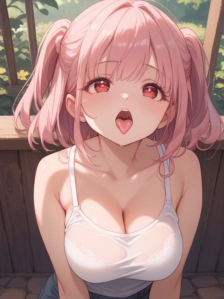 A large amount of white liquid on the chest and tongue is all over the body、Taken from the front、Twin-tailed woman with blonde hair、独奏、delicated face、long eyeslashes、(Akame:1.3)、medium cleavage、Tartan check、Music room、Angle from the top、校服、Light blue underwear、perspiring、Thinness、Open your mouth wide to the maximum、put out the tongue、squatt、A large amount of white yogurt on the chest and tongue、I'm peeing