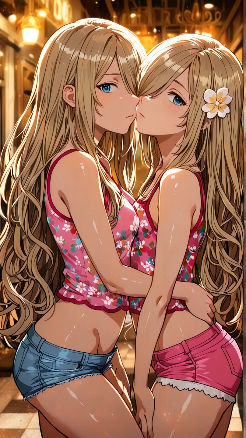 2 loli girls (a 5 year old blonde) (a 13 year old blonde) kissing naked