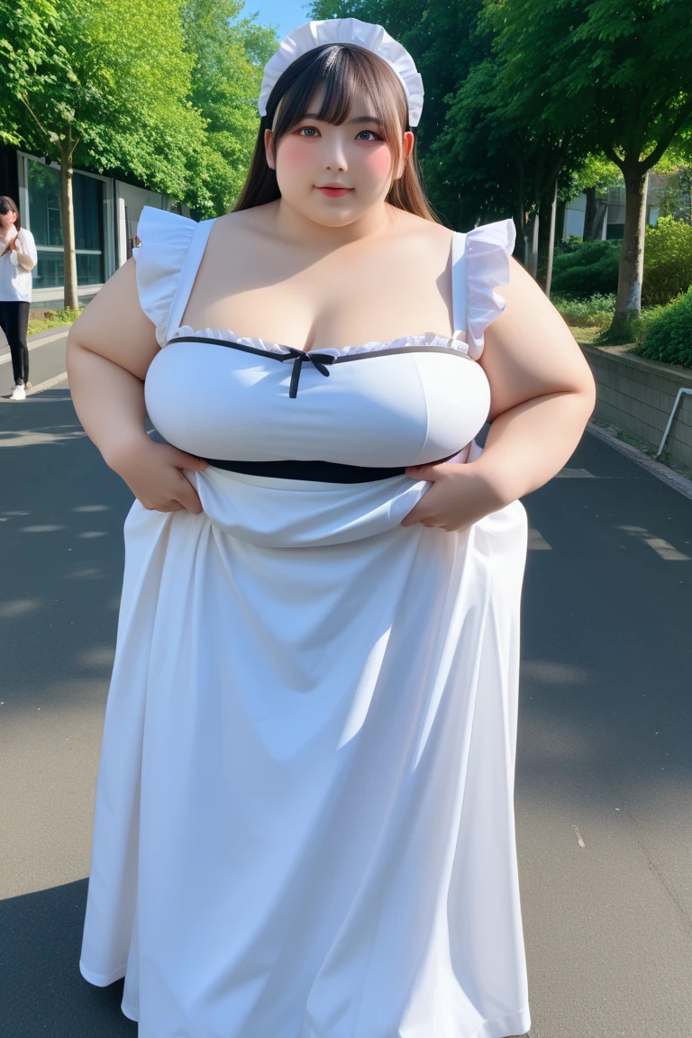 (Highest quality、Raw quality)、Curvy Beautiful Sensual Date Book People Woman, Long Hair, bangs,Long hair with strong waves, ponytail, Wide waist, Very large breasts that fit perfectly, A lot of sticky semen on my chest, Curvy butt, Sparkling eyes, Long eyelashes, Strong Calves, A very cute embarrassed look, ((Golden ratio face))、A beautiful, flowing long floral summer dress, (Cleavage:1.2), Walking through a small mountain village, Realistic, masterpiece, bokeh, Volumetric lighting, Summer atmosphere, Full Body Shot, (((very accurate anatomy))), ((((Be sure to use your arms.２Book、Be sure to use your legs.２Book))))