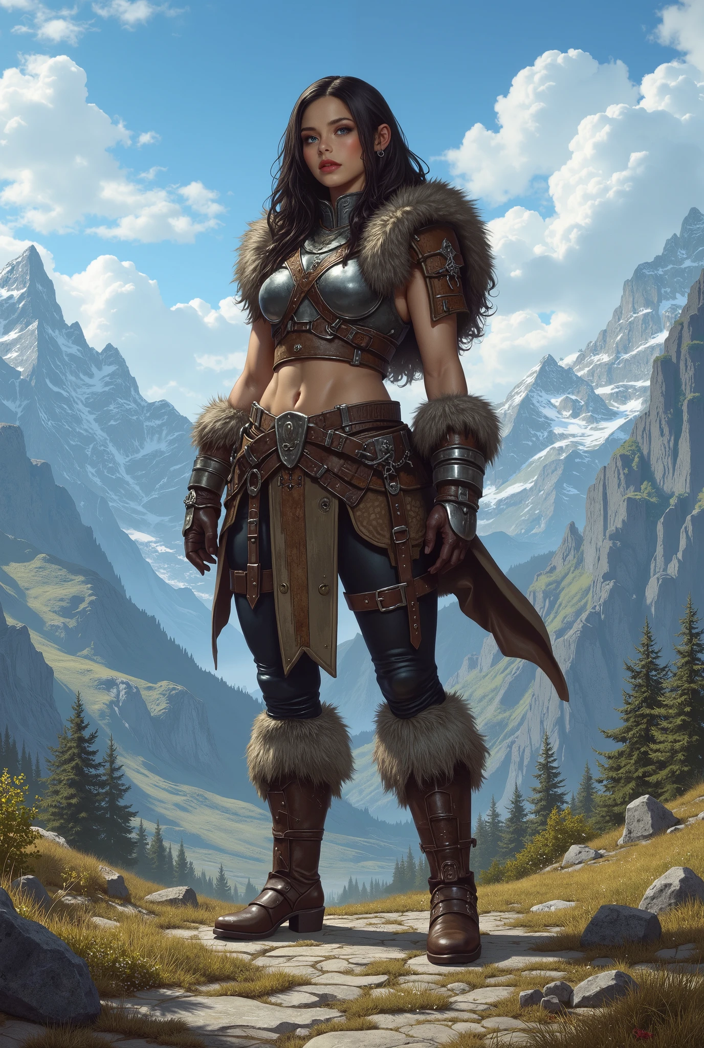 DEN_mona_azar,
(prehistoric warrior woman hunting in a chaotic jungle with spears and arrows, (fur clothing:1.2), fur, warrior, prehistoric, cave person, (wearing fur clothes:1.2), (wearing animal skins:1.2), fur, animal skins:1.1),
bokeh, f1.4, 40mm, photorealistic, raw, 8k, textured skin, skin pores, intricate details <lora:epi_noiseoffset2:1>, epiCRealism <lora:ClothingAdjuster3:-1.3>