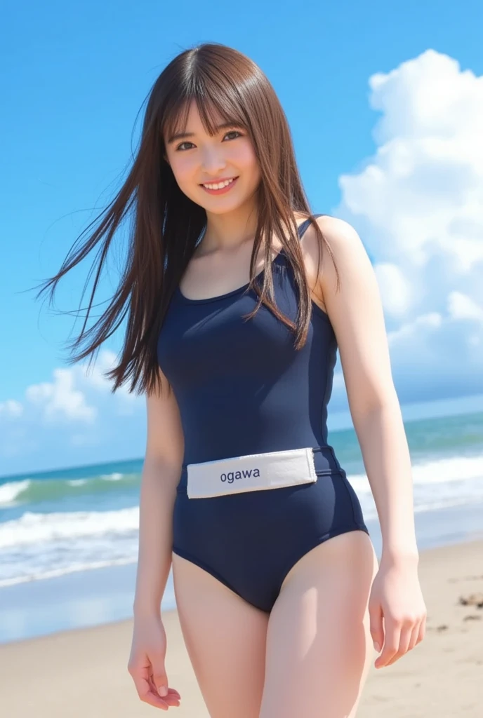 Girl Swimsuit Embarrassed Looking Up