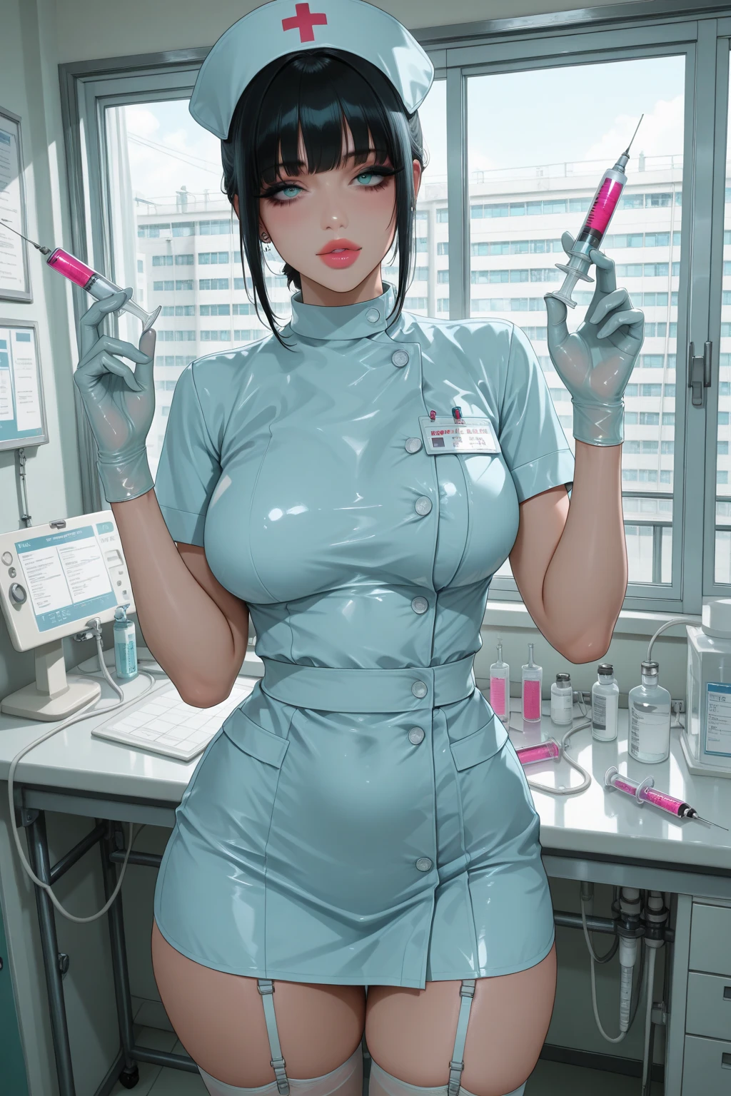 nurse uniform,hospital, latex nurse suit,nurses,busty,elbow gloves,labcoat,grey hair woman,red eyes , gigantic ,medical instruments,asian nurse,two nurses,speculum,examination room,oversize ,big ass ,strap on, lay on table ,legs spreaded,giving birth,gyno chair , dentist,Milf,latex,green uniform,oversize breasts
