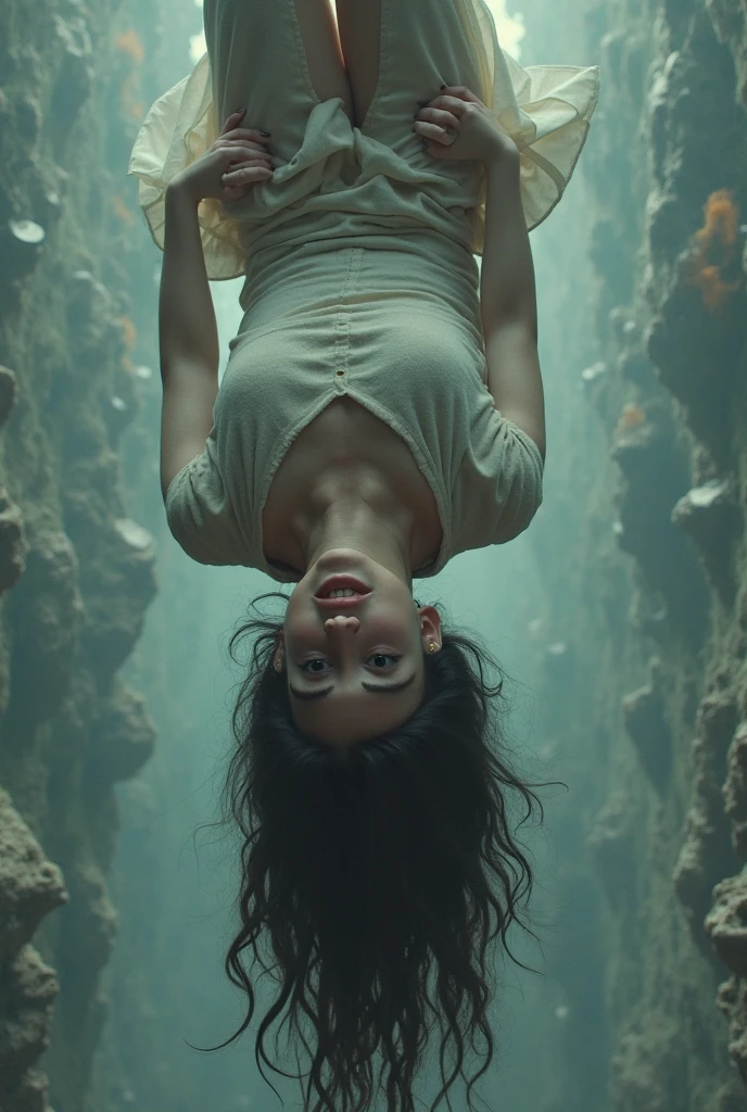 (high res, 8K, masterpiece, looking at viewer, best quality, very aesthetic, ultra detailed, ultra background, ultra Eyes) intricate details, 1girl, Tatsumaki, green short hair, green eyes, Angry Face, Floating in the air, stone rocks float, Background City Destroyed Cinematic Angle