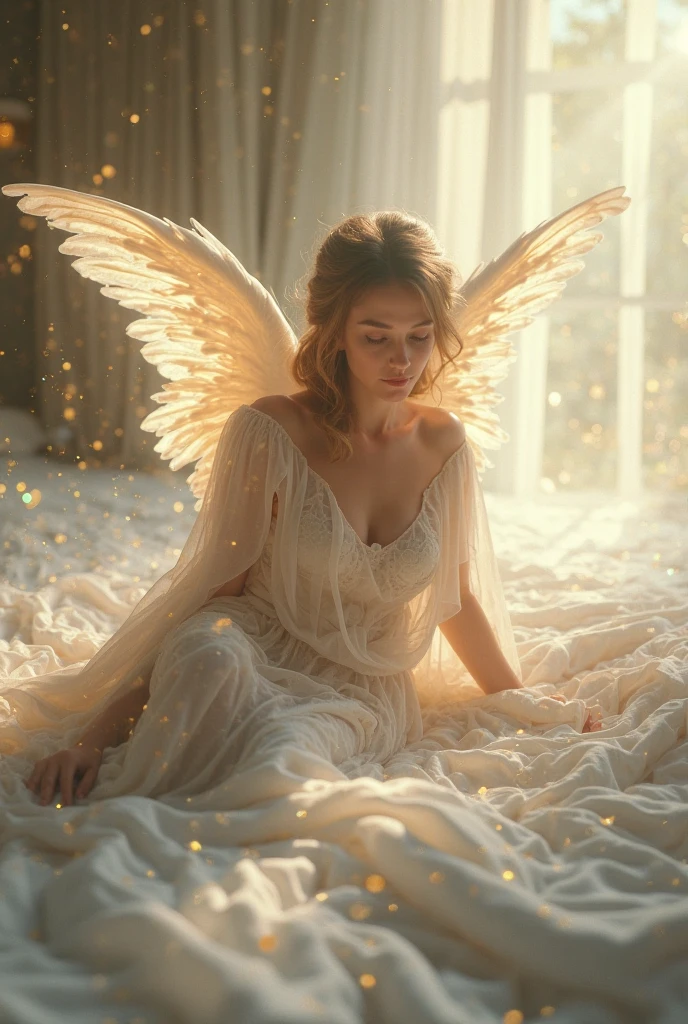 Beautiful angel moaning in bed