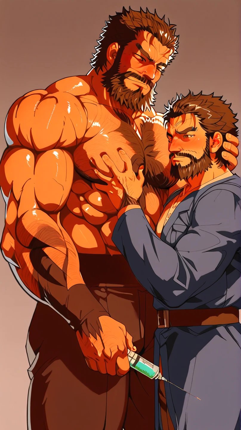 Jin Qiu, furry, anthro, male, ((Duo:2.0)), (Anthro Top BlackWolf sniff armpit) , (Armpit up in standing position:2.0),(Worship :1.5), huge body,(cute:1.8)
(((((by luwei, by rossciaco, by kumayaki)))by null-ghost, by estper, by sollyz, by takemoto_arashi, by milkytiger1145)) (by bakemonoy, by istani, by hyaku:0.5)
(((high detail:1.2, absurd res, good anatomy, eye highlight)))
(mature, masculine,Bodybuilder,strong pecs,vascular veins,huge pecs, manly, handsome, very smug smirk,),(bulging (biceps:1.5), bulging triceps, massive lats:1.5),(Flexing, Revealing Abs),((detailed eyes, black thick eyebrows)),
nude, nsfw, ((face focus, Grin face, open mouth)) (saliva, bodily fluid)
blush, ((bedroom eyes, narrowed eyes)),
indoors, bedroom
((looking at viewer)), (((Front angle view)))), ((erect penis)),(Hyper long penis:1.4)),(Cum), (Thick cum), Sniff Armpit, (Nake:1.7), (<3:1.4), (Visible Abs),(Sixpack), (Swoll), (Hyper Muscle),(Scar on face: 1.8),Double Bicep pose, Reveal armpit.