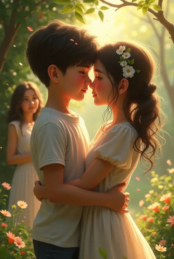 Village boy & girl romance photo 