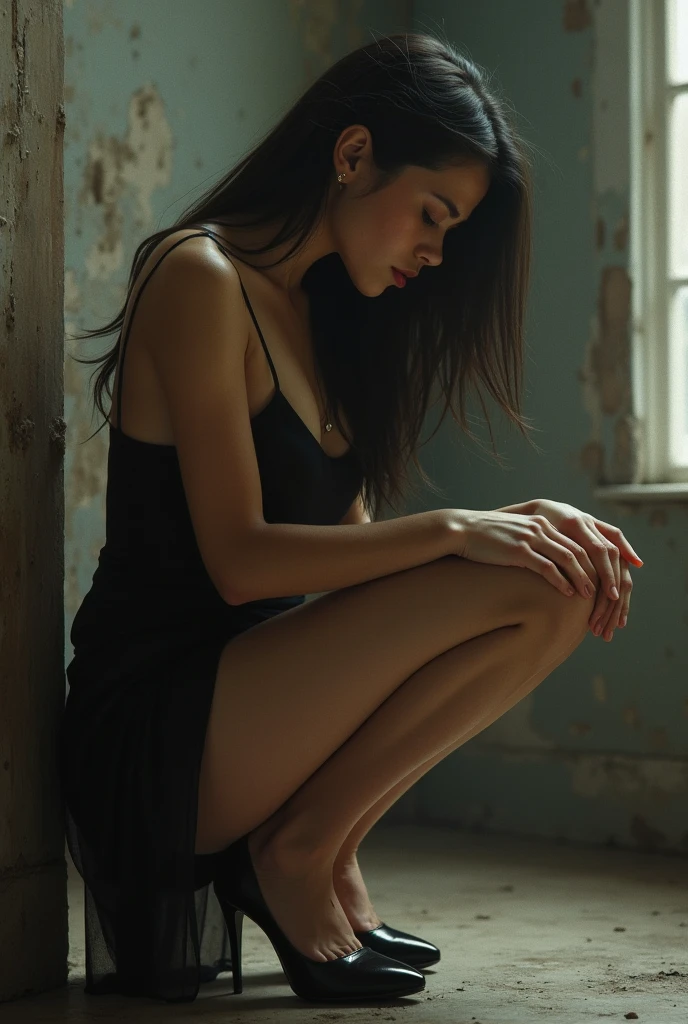 sexy woman possessed by a demon shitting on a baby