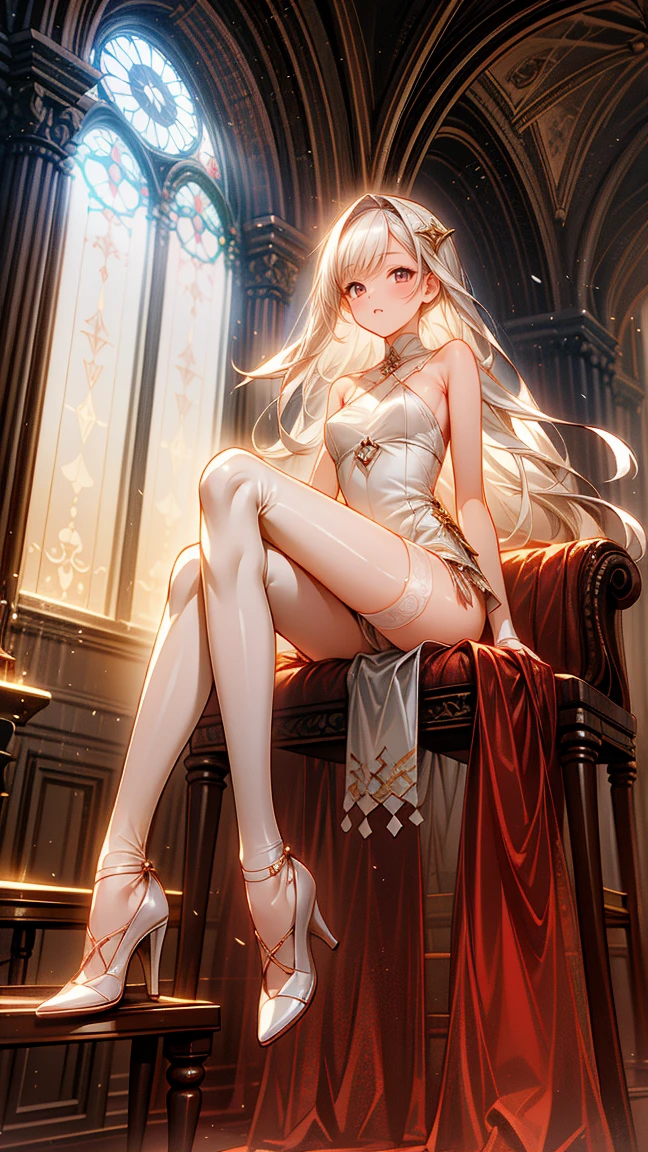 huge tit，Long yellow and white hair，white stockings，Long white silk gloves，Lie on the bed and spread your legs，Open the genitals，Show off her very visible genitals，Soaked white light gauze transparent swimsuit，white Heels，Show off her，maidennurse，white skinned，Wet，AS-Adult，White silk socks，Lewdness，18+，Tong