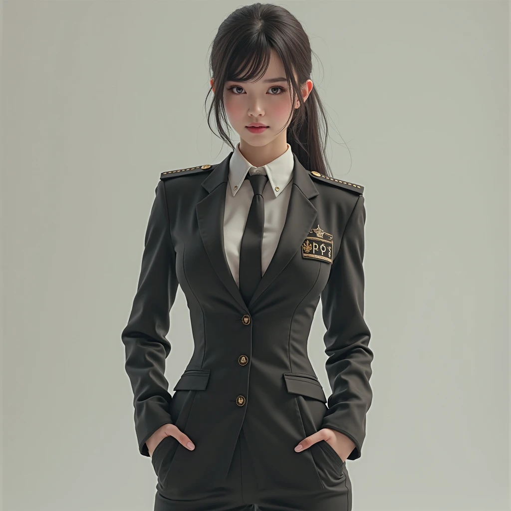 Very detailed CG unity 8K wallpaper，（tmasterpiece），（best qualtiy），（ultra - detailed），（Ultra photo realsisim），（best character detail：1.36），Nikon D750 f / 1.4 55mm，profesional lighting， physically-based renderingt, 1girll, Female soldier，army suit，Green military uniform，Fabric texture military uniform，Pure white lining，Dark green tie，Black hair，the golden ratio,[:(com rosto detalhado:1.2):0.2]:,PureErosFace_V1, broad shoulder,(Bigchest:1.5),(big assa:1.5)，Soaked with sweat，Place your hands on your chest，red flags，At the cafe，Splendid scenery，bright sun，upper body photos，Flag of China，Salute with your hands，A bright smile，White teeth，lighting，Contre-Jour，