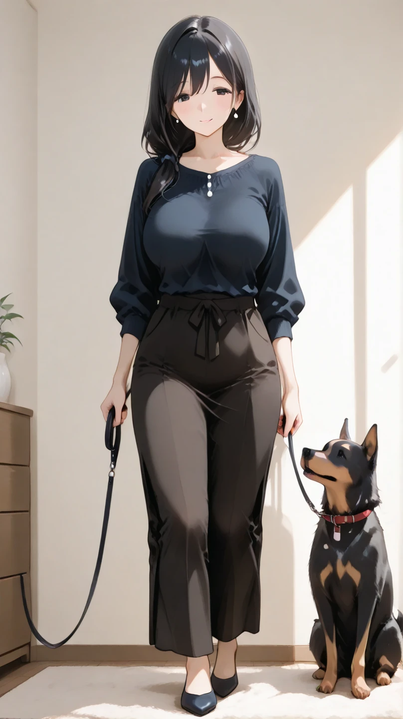 Female, hyena, muscular, wearing high heels, wearing stockings, huge ass, tongue sticking out, wearing denim jacket, bottomless, no pants on.