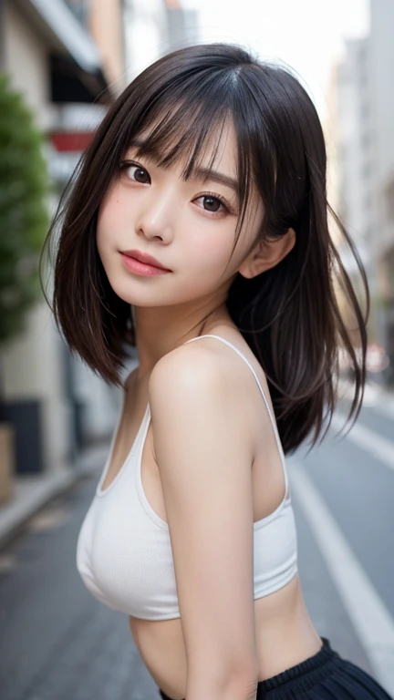 random pose, mix4, (8k, RAW photo, best quality, masterpiece: 1.45), (realistic, photorealistic: 1.37), one girl, cute, cityscape, night, rain, wet, professional lighting, photons mapping, radiosity, physically based rendering, gradient black hair, gray hair, short curly hair, handsome, girl, Deep V-neckline slip dress, top quality photo, high res, 1080p, (clear face), (detailed face description), (detailed hand description), (masterpiece), (exquisite CG), extreme light and shadow, disheveled hair, master work, rich details, (fine facial features), (highest quality photo), (masterpiece), (detailed eyes), look in front of you eyes, fine clavicle, ((large breasts)),