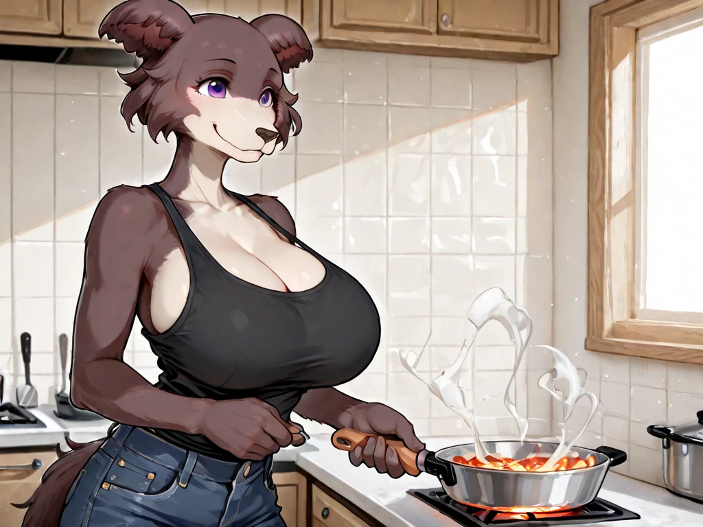 score_9, score_8_up, score_7_up, score_6_up, score_5_up, score_4_up, kathrin vaughan, (eye reflection:1.6), detailed eyes, medium hair, 1girl, solo, ((white apron)), ((completely delirious)), ((obese)), ((morbid obesity)), ((huge belly)), ((huge thigh)), ((huge cheek)),((very drunk)), ((staggers)), head tilt, ((shows her breasts)), ((standing leaning forward)), ((stick out the tongue)),