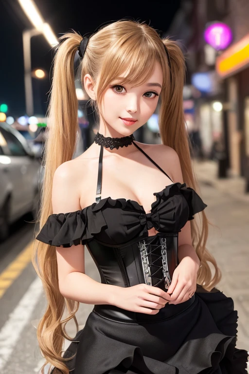 (8k, RAW Photos, highest quality, masterpiece:1.2), (Realistic, photo-Realistic:1.5),Omertoza,(((One girl))),(K-Pop Idols), (Charming monkey:1),Old cityscape background, daylight,sunlight, Professional Lighting, Photon Mapping, Radio City, Physically Based Rendering,In a corner of the Comic Market venue, Cosplayers posing surrounded by photographers. The photographer takes pictures from different angles.、The flash shines. Cosplayers are dressed as popular anime characters and smiling for the camera,Long Hair, alone, Strapless Dress, Blonde Hair, Crown, blue eyes, hair band, View Viewer, White gloves, Flat Chest, Covered navel, bow, black hair band, Removable sleeves, bangs, mini Crown, Detachable collar, (anger:1.1), Hands on hips