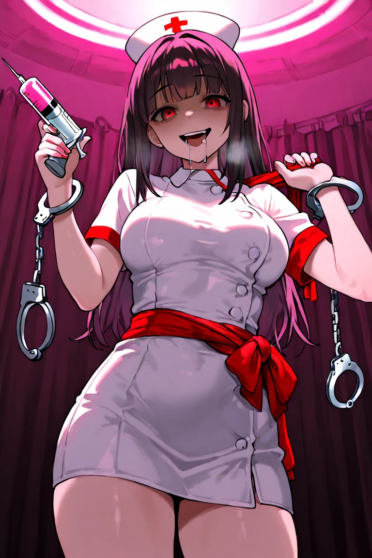 score_9, score_8_up, score_7_up, source_anime, game cg, harunakainiKC, long hair, skirt, hair ornament,thighhighs, hairband, detached sleeves, japanese clothes, hairclip, red skirt, headgear, ribbon trim, nontraditional miko, ribbon-trimmed,parted lips,standing up, jail,in the jail, ,(arms behind back:1.5), bound arms, Red rope, blushing, , gag, gagged, bit gag, shibari, bondage, close ups, absurdres, solo,panties,vibrator_under_panties,spread legs,pussy, pussy juice ,vaginal object insertion, large insertion, arms bound, Confined,Red face, prison( Woman in the center of the room),in the jail,(arms behind back:1.5),dark background,blindfold
