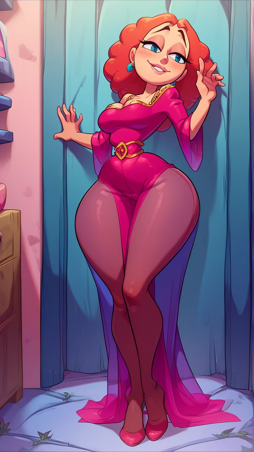 Furry, by zackary911, by fluffedwings, by sqoon, male anthro lion, effeminated male, crossdresser, tall, red bodycon dress, red heels, sugestive pose, fancy bedroom, tall, wide hips, slightly muscular, thick thighs, 4k, ultra high quality, detailed face, detailed body, detailed image