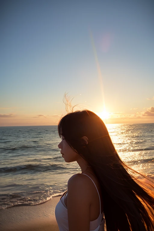 {best quality}, {{masterpiece}}, {very delicate and beautiful}, outstanding light and shadow, highly detailed wallpaper, clear and bright sunlight, 1 girl, thin, prone, staring at the sky, delicate, messy hair, realistic skin texture, , tropical rain forest, toned waist