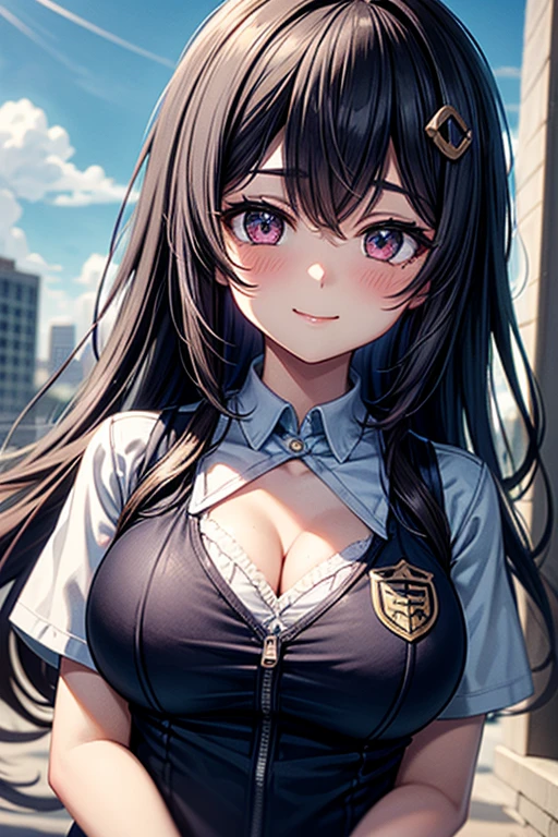 Honor student,Beautiful black hair,long hair,(Straight Hair),high school girl,(boyish),Dark Eyes,(Muscular),(tall),(Slim body),((A confident smile)),Medium Bust,Gold earrings,latex,(Bunny girl),In the classroom