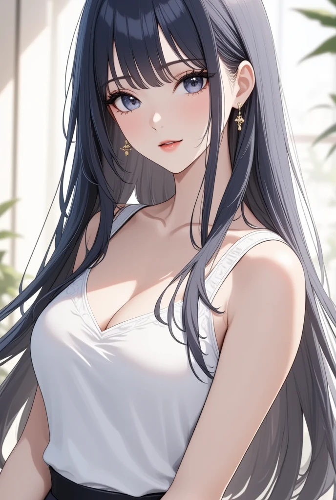 1lady solo, standing elegantly, (halter-neck dress) stylish, sash belt, gyaru,grin,Bad Girl、 White background、Straight face、Upper Body、Black dress、No bangs、Forehead、/(bronds hair/), (masterpiece best quality:1.2) delicate illustration ultra-detailed,,hostess,long hair