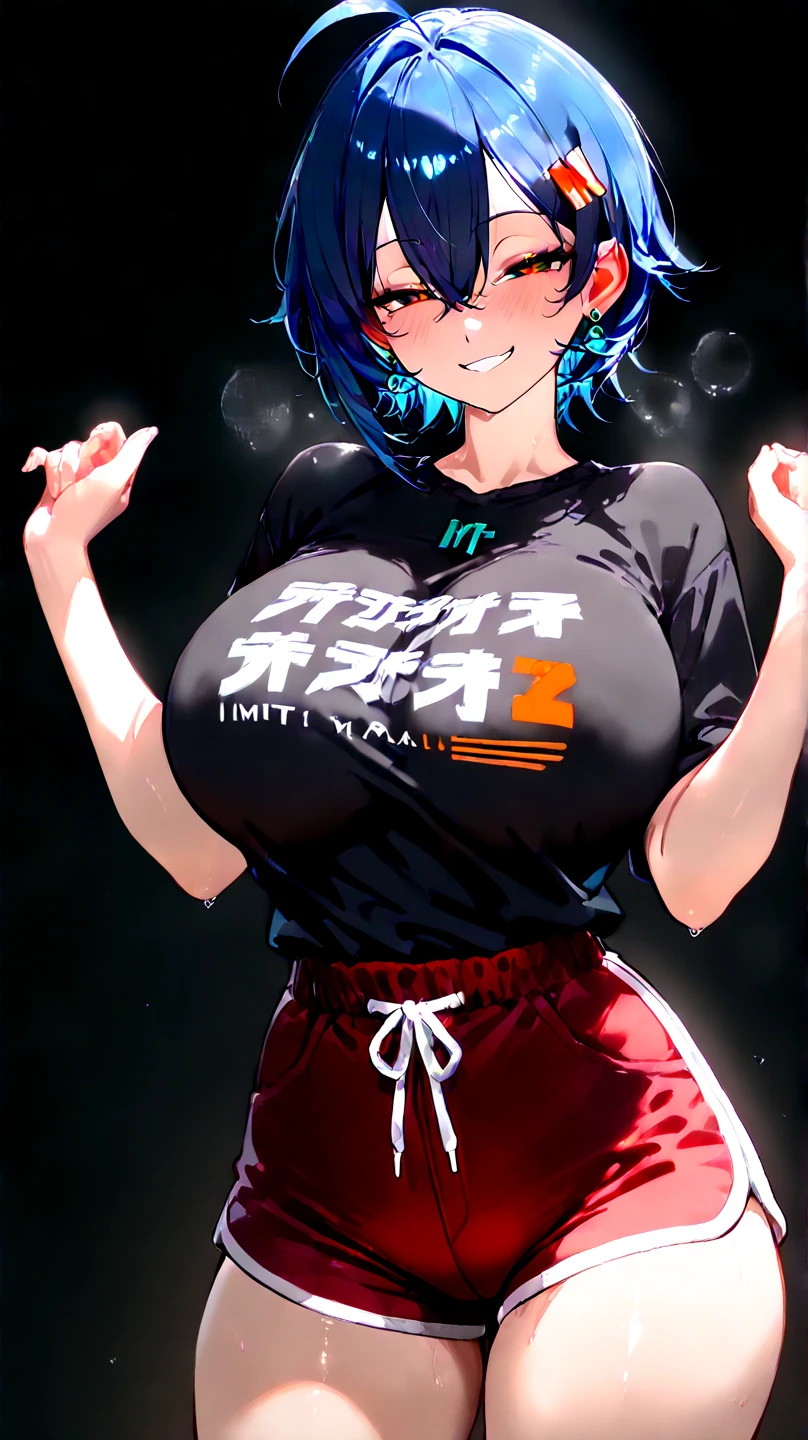 fubuki,busty figure,having fun,Tights,exposing her chest,Exposing the abdomen,Fleshy thighs,sunny clear sky,Comic cover style,Comic title,tmasterpiece, High- sharpness, high high quality, 详细的脸, detailed body render