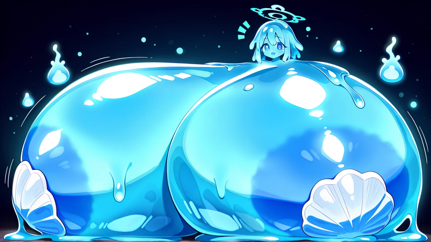fat、Chubby、WeightChubby、slime girl、see-through body、high resolution、Colorful Girl、Very plump girl、Girl with a very big ass、Pose that emphasizes the buttocks、naked、Big nipples、Chubby body、Looking Back、blush、Surprised face、Embarrassed face、White background、Overall image
